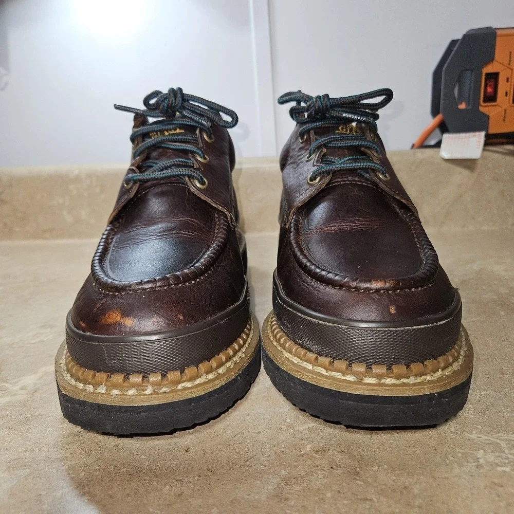 Georgia Boot Georgia Giant Boots‎ Mens Size 8.5 W Brown Leather Steel Toe Chukka